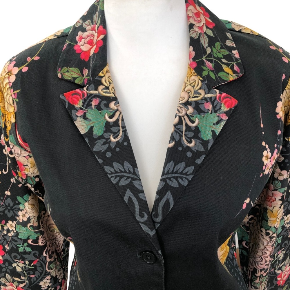 Johnny Was Pete&Greta Artsy Floral Print Cotton Trouser Jean Sz 8 Pant/S jacket - Picture 5 of 16
